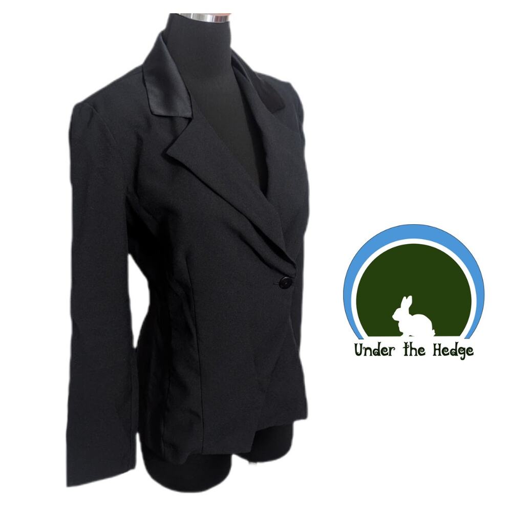 Vtg 90s BREAKIN LOOSE Black 1-Button Lightweight Blazer Jacket Fits XS Small Q2
